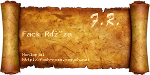 Fack Róza névjegykártya